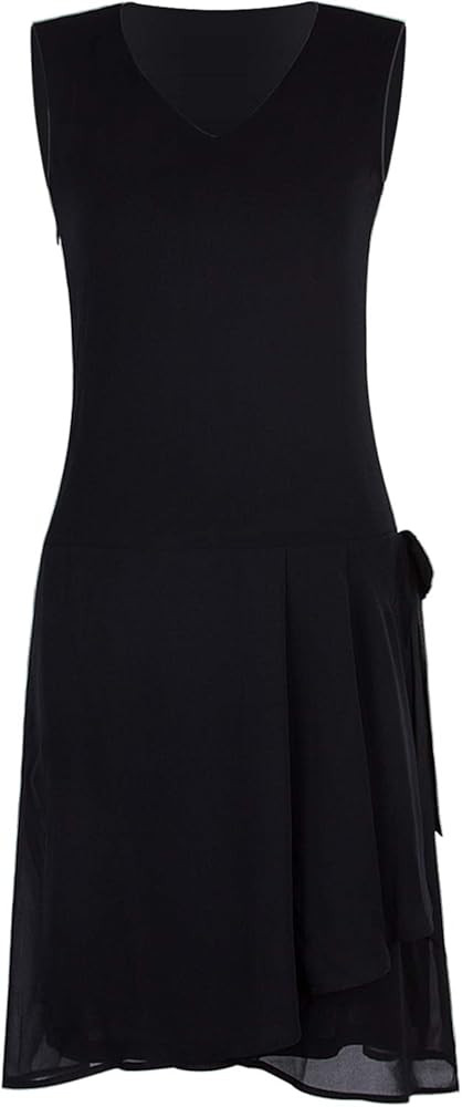 VIJIV Womens 1920s Inspired Flapper Dress High Tea Drape with Bow Fashion Roaring 20s Great Gastb... | Amazon (US)