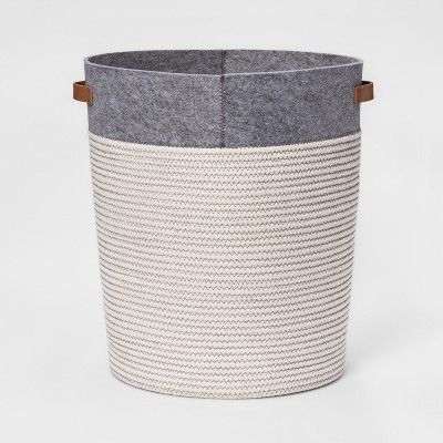Large Coiled Rope Round Floor Storage Bin Gray - Pillowfort™ | Target