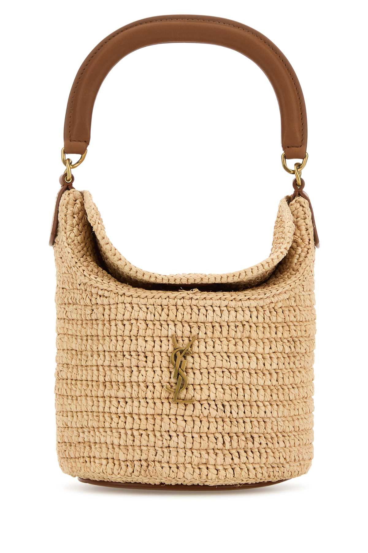 Saint Laurent Raffia Gaby Bucket Bag Pale Brown/brick Borse A Secchiello - Women | Italist.com US