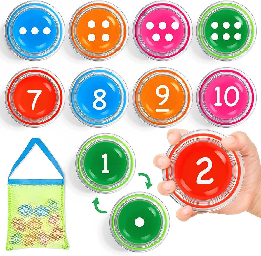 Toddler Bath Toys, 10pcs Number Toys Set, Bathtub Toys,Montessori Floating Pool Toys for Toddlers... | Amazon (US)
