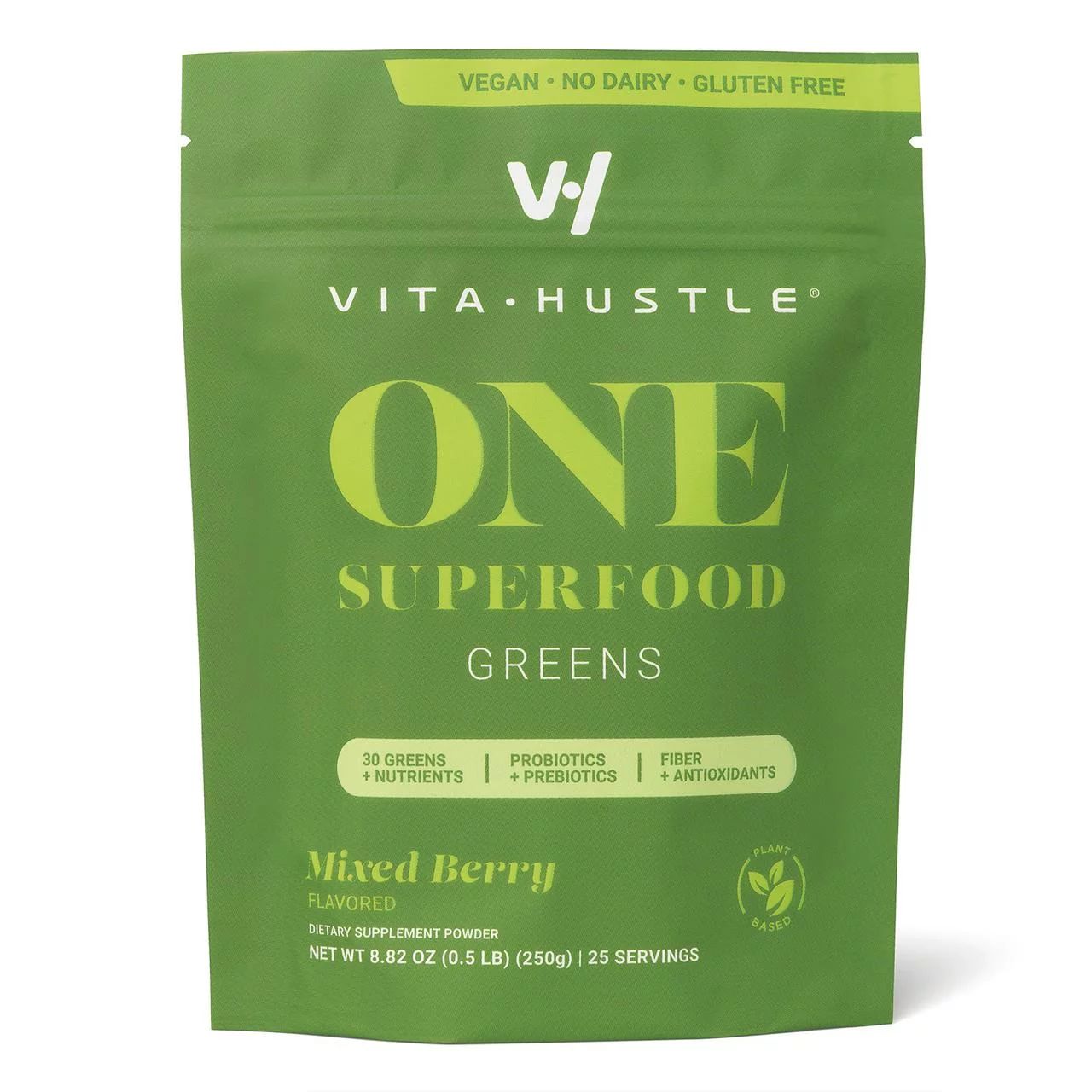 Kevin Hart's VitaHustle One Superfood Greens Powder Mix + Probiotics, Mixed Berry, 25 Servings | Walmart (US)