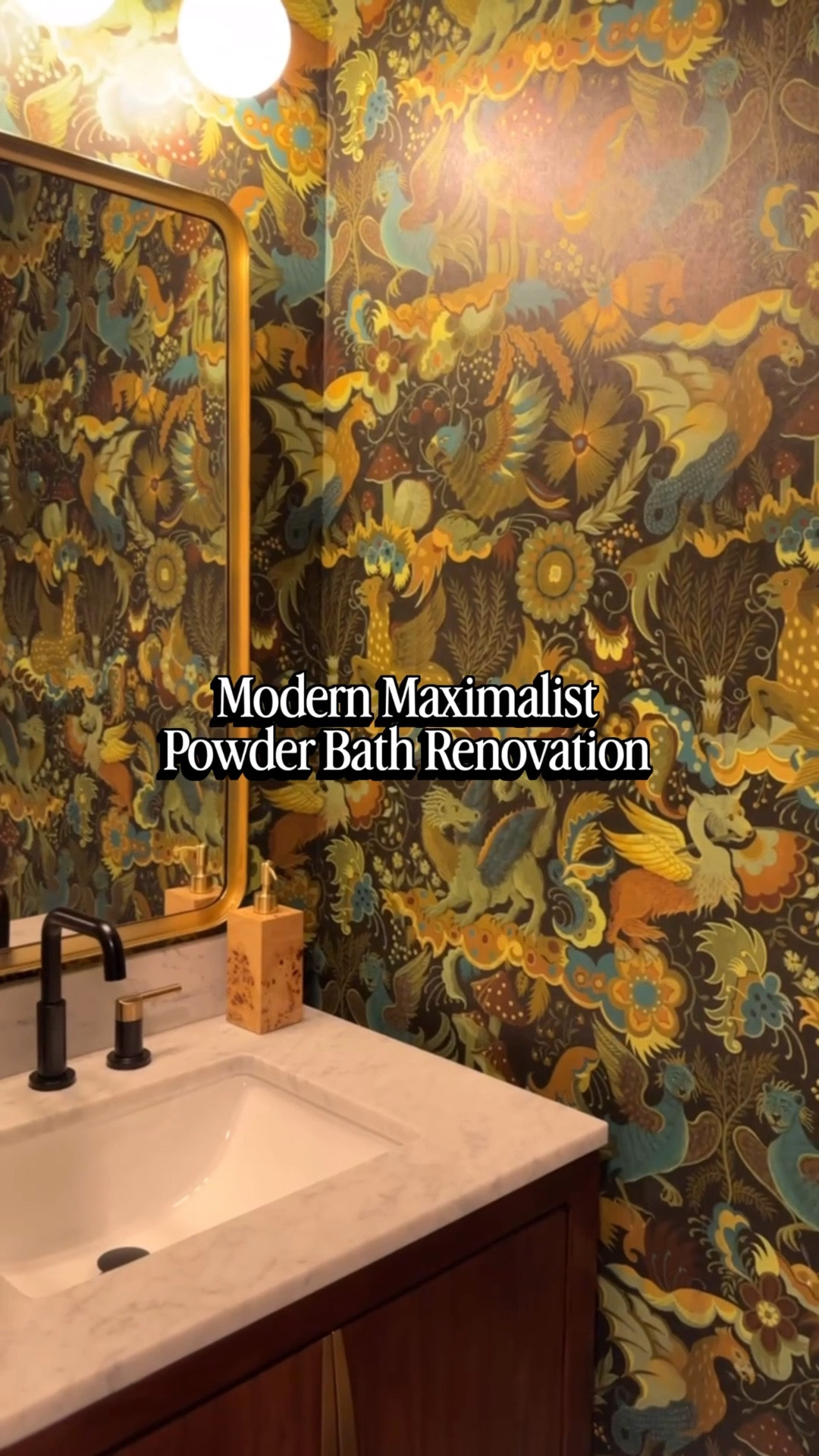 This sophisticated mid-century modern bathroom vanity I’d recommend again and again, is on sale for Wayday! Shown in our modern maximalist powder bath renovation. @Wayfair

#LTKHome #LTKSaleAlert