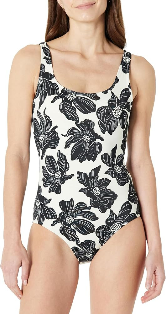 Amazon Essentials Women's One-Piece Scoop Neck Coverage Swimsuit (Available in Plus Size) | Amazon (US)