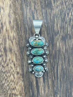 Native American Sterling Silver Navajo Handmade Turquoise Pendant - Betta Lee  | eBay | eBay US