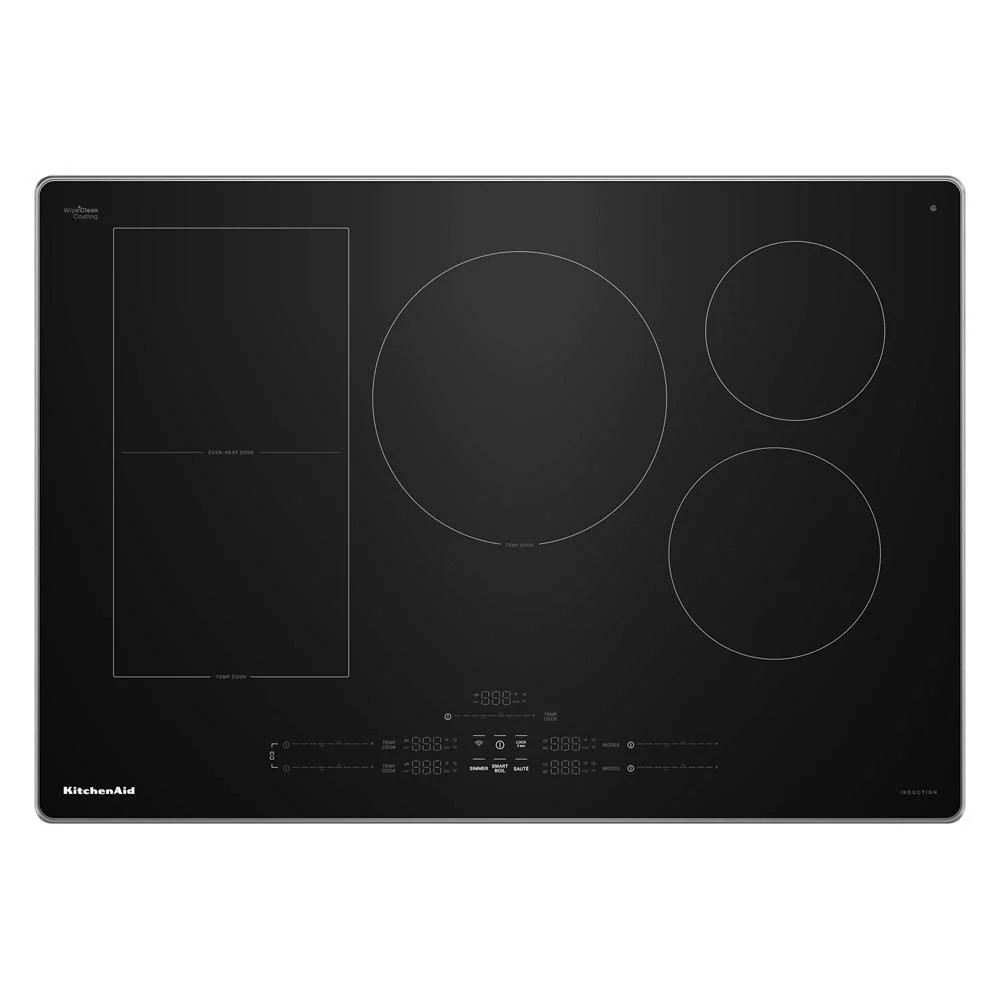 KitchenAid 30-in 5 burners Stainless steel Smart Compatible Induction Cooktop with Bridge Element one_size | KCIT730SSS | Lowe's