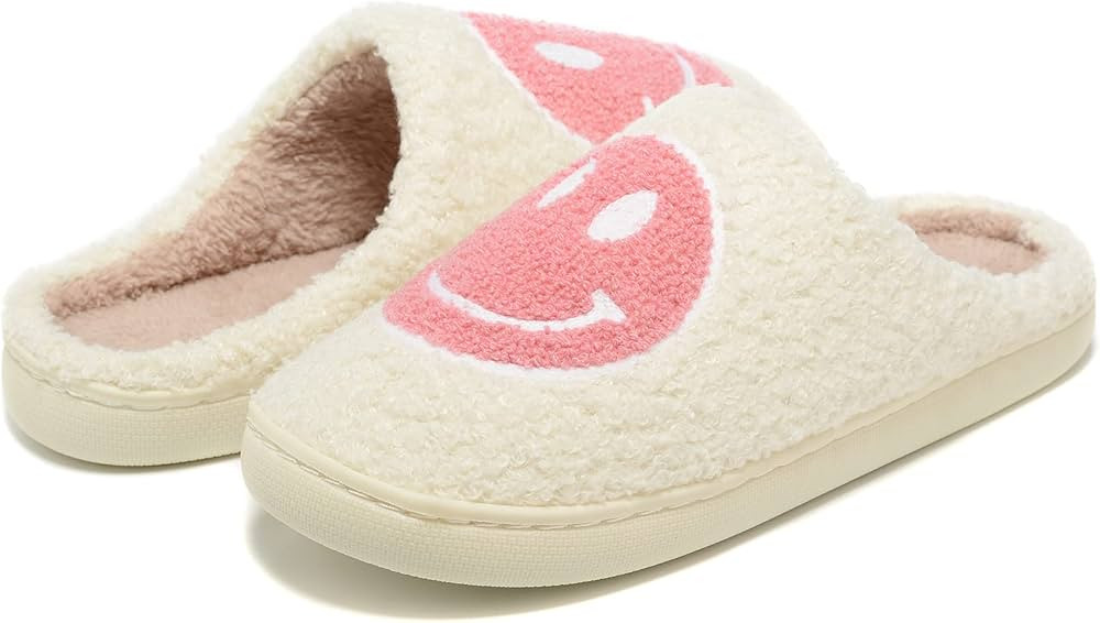 Retro Fuzzy Face Slippers for Women Men, Retro Soft Fluffy Warm Home Non-Slip Couple Style Casual... | Amazon (US)