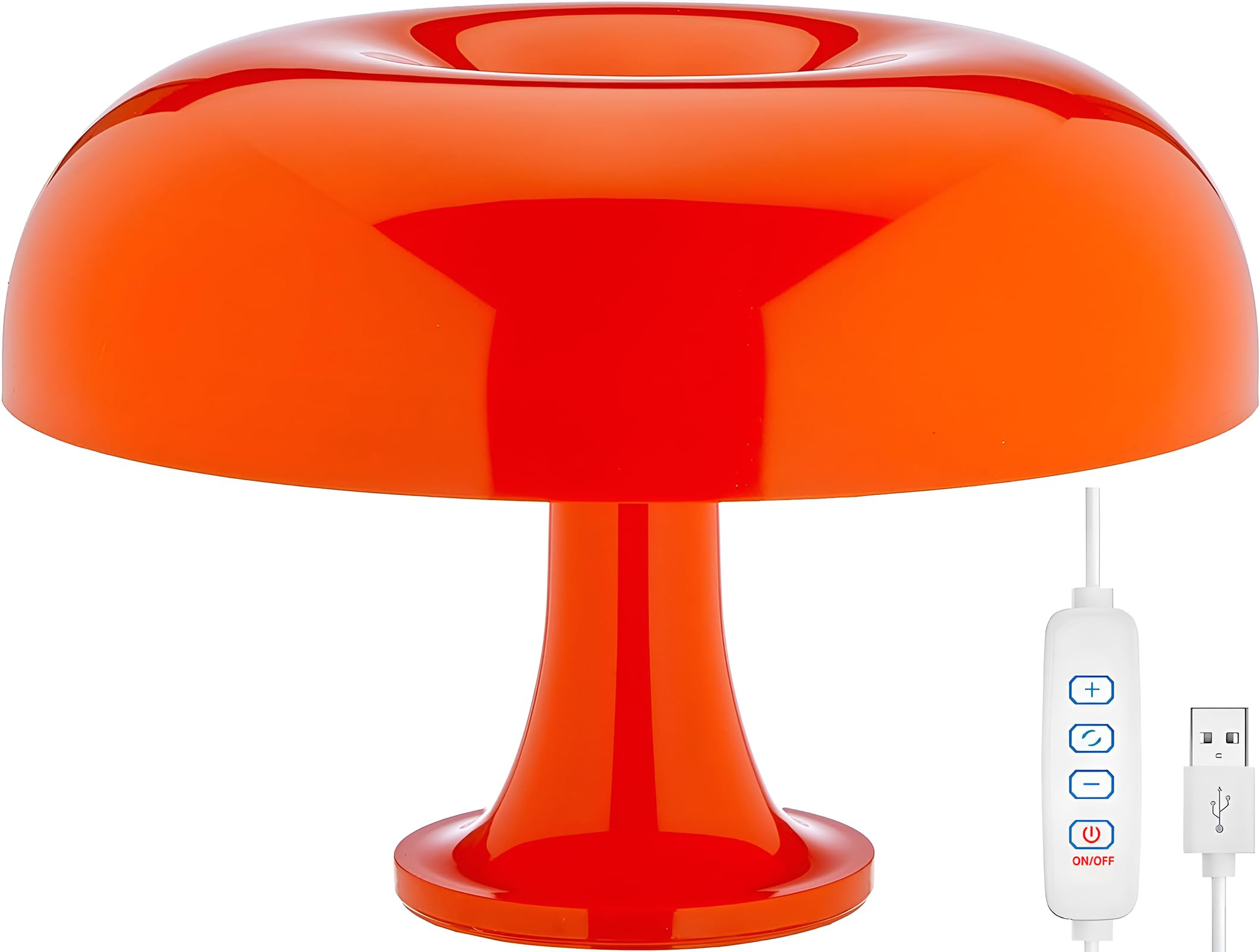 Mushroom Table Lamp for Bedside – Orange Vintage Lamp, USB LED Night Light for Bedroom and Livi... | Amazon (UK)