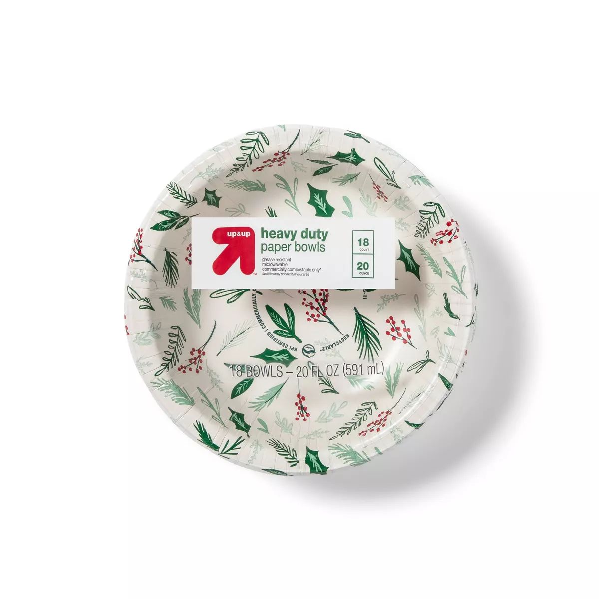 Holiday Disposable Dinnerware Bowl - Botanical - 20oz/18ct - up & up™ | Target