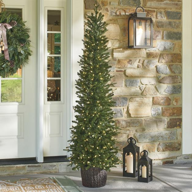 Pre-lit Porch Pencil Tree | Grandin Road | Grandin Road