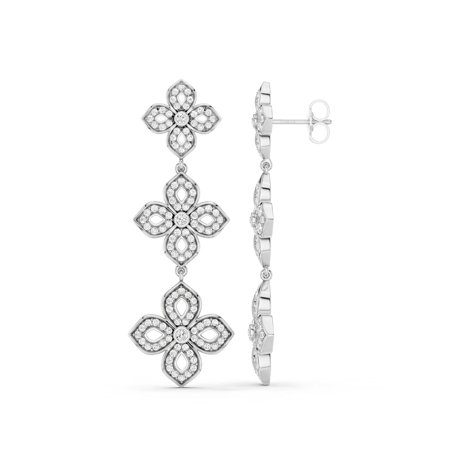 La Fleur 2 Diamond Silhouette Drop Earrings | VERLAS