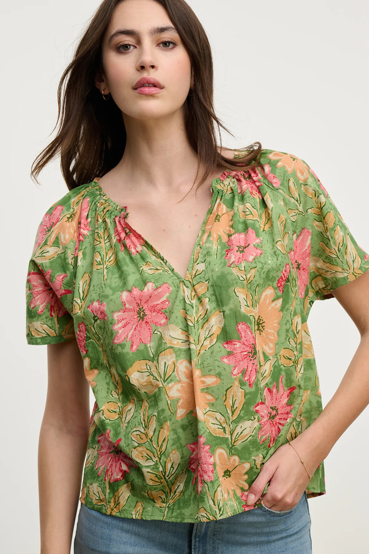 IKRAM GARDEN PRINTED COTTON TOP | Velvet by Graham & Spencer