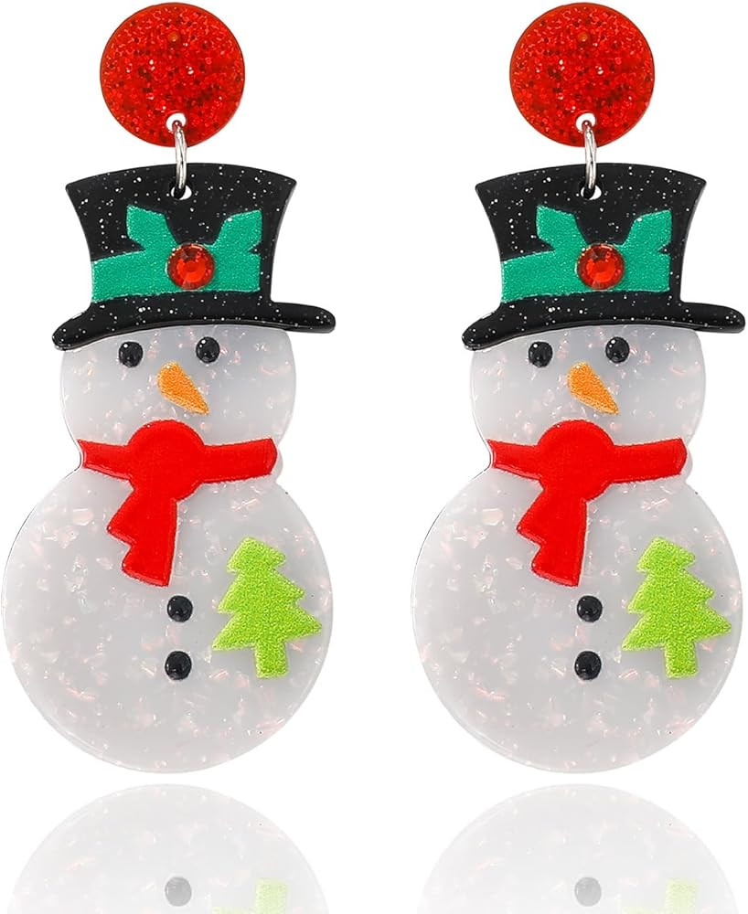 Christmas Earrings for Women Xmas Party Cat Earrings Personalized Lightweight Cartoon Dog Drop Da... | Amazon (US)