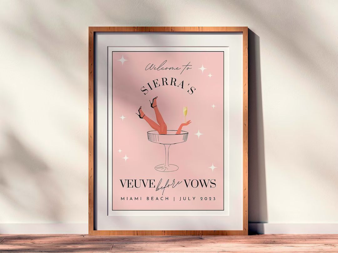 Veuve Before Vows Bachelorette Welcome Sign Last Rendez Veuve - Etsy | Etsy (US)