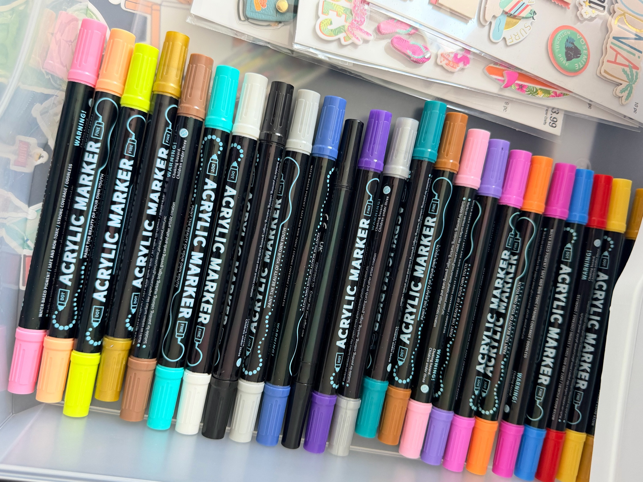 Scrapbook Craft Acrylic Markers Duo Sided
