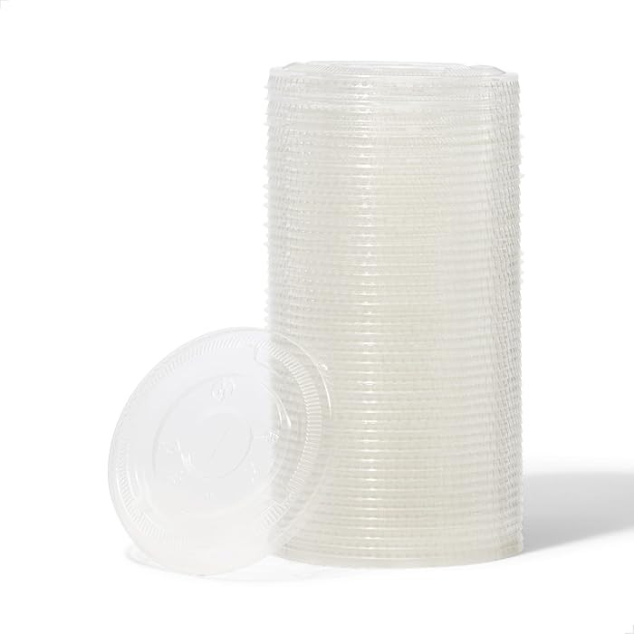 TOSSWARE NATURAL Flat Lid With Straw Slot Set of 50 - Plant Based 98mm Lids for Cold Cups - Plast... | Amazon (US)