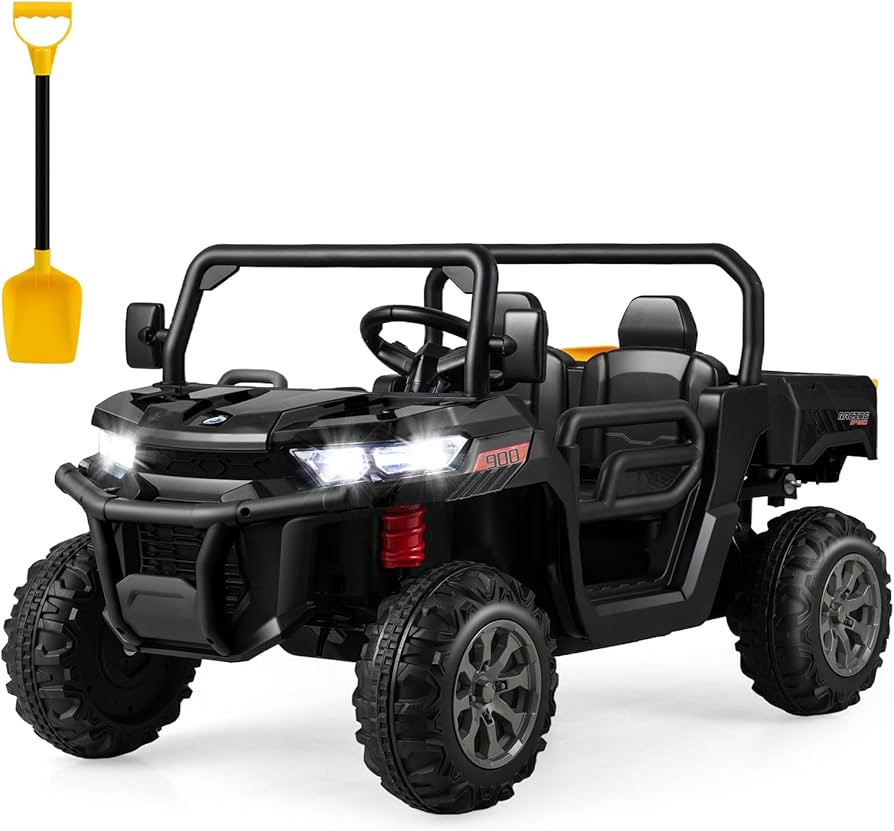 HONEY JOY 2 Seater Ride on Car, 12V Off-Road Electric Dump Truck w/Remote Control, Moving Dump Be... | Amazon (US)