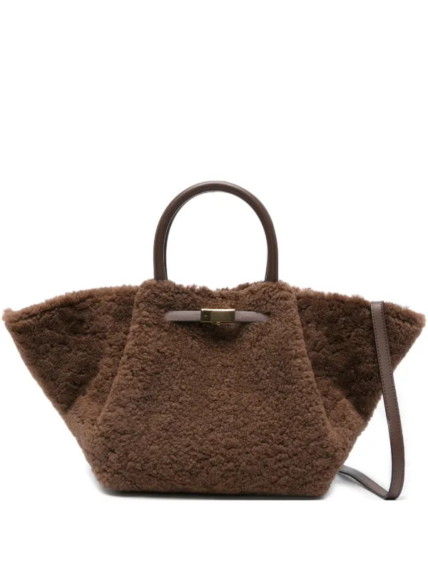 DeMellier Midi New York Shearling Tote Bag | Brown | FARFETCH | Farfetch Global