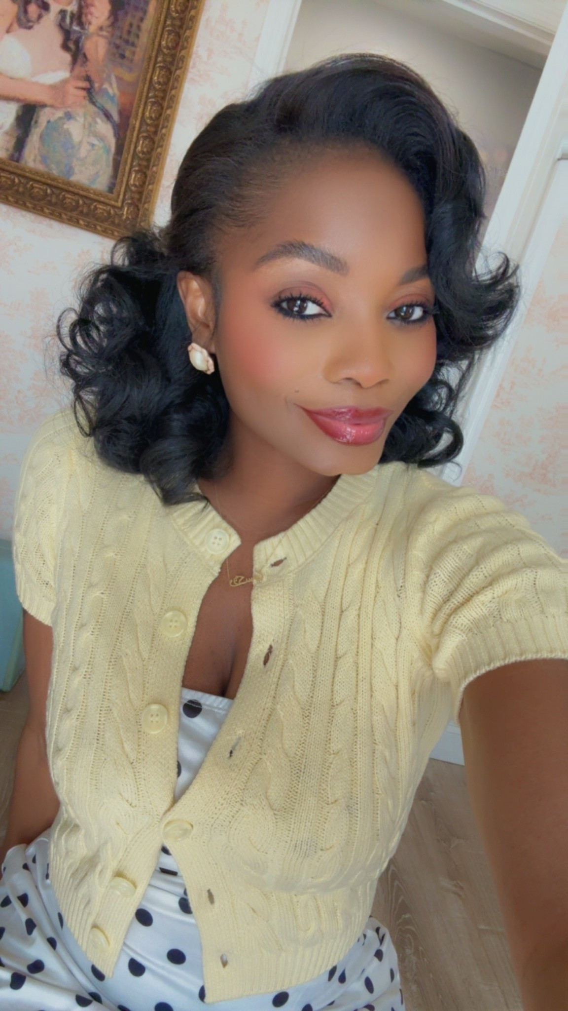 Turned this lace synthetic wig into a half wig :) my hair is out in the front. The rest is braided to protect it from breaking.
