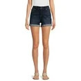 Time and Tru Women's Mid-Rise Double Roll Denim Shorts, 4" Inseam, Sizes 2-20 | Walmart (US)