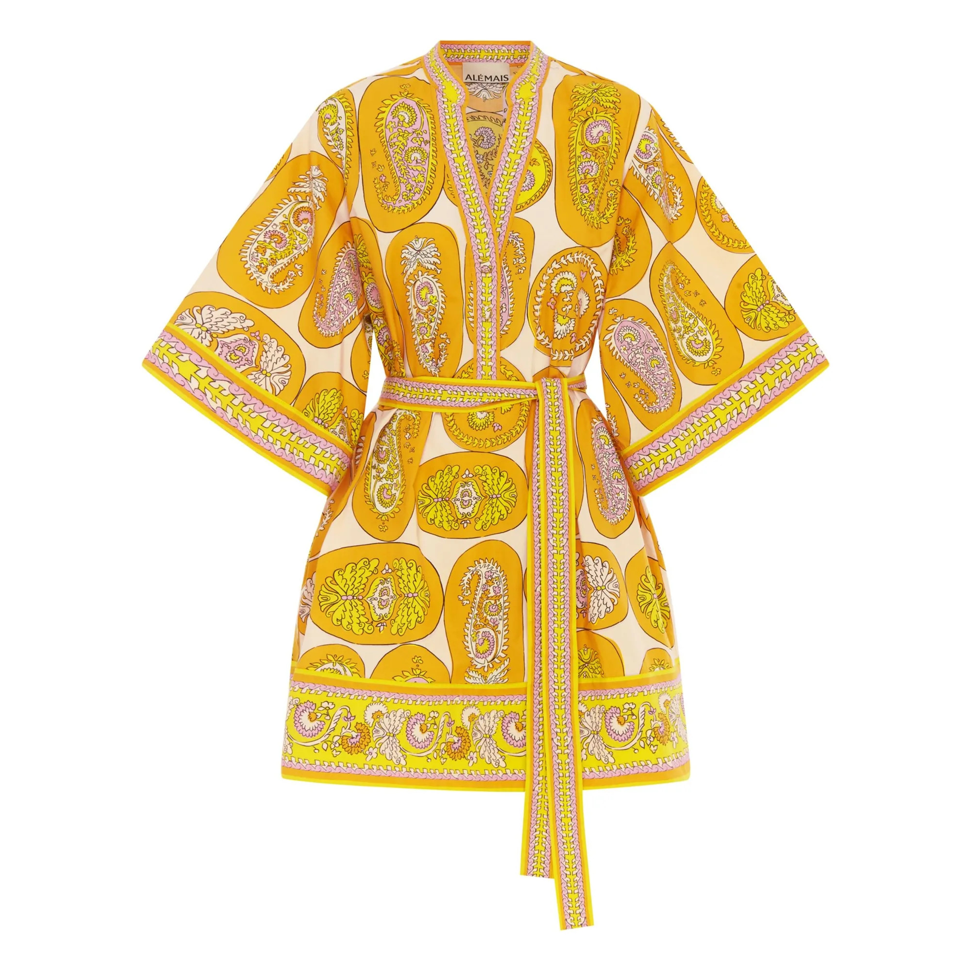 Diana organic cotton short dress | Yellow | Smallable