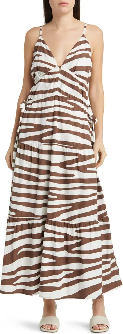 Stripe Tiered Cotton Maxi Dress | Nordstrom