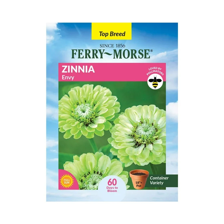 Ferry-Morse 400MG Zinnia Envy Annual Flower Seeds, Full Sun | Walmart (US)