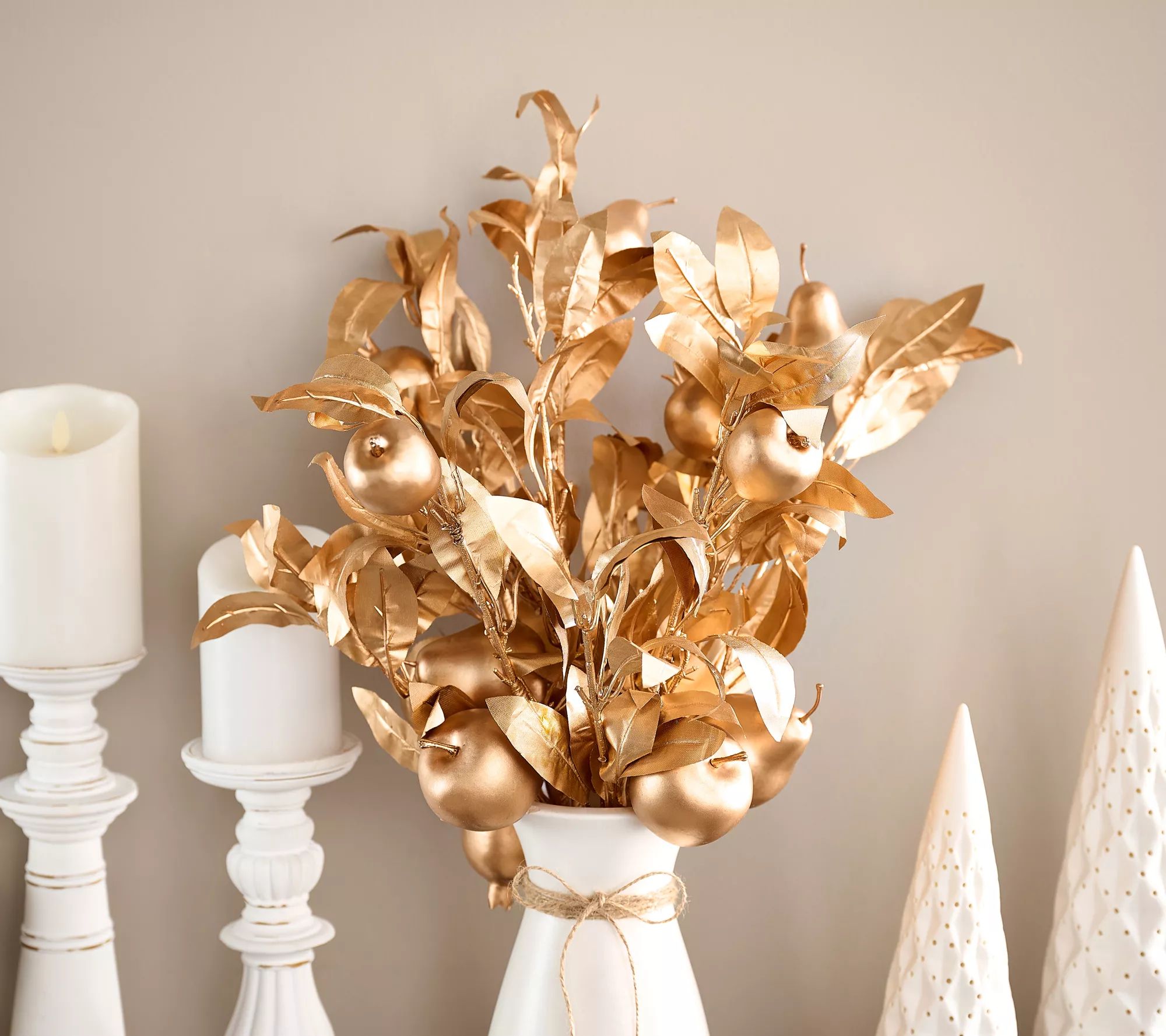 Simply Stunning Set of 6 Gilded Fruit & Magnolia Picks by Janine Graff - QVC.com | QVC