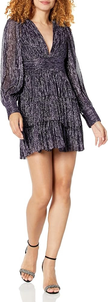 BCBGeneration Women's Long Puff Sleeve V Neck Mini Cocktail Dress | Amazon (US)