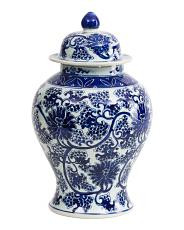 11x19  Peacock Lotus Porcelain Temple Jar With Lid | Home | TJ Maxx | TJ Maxx