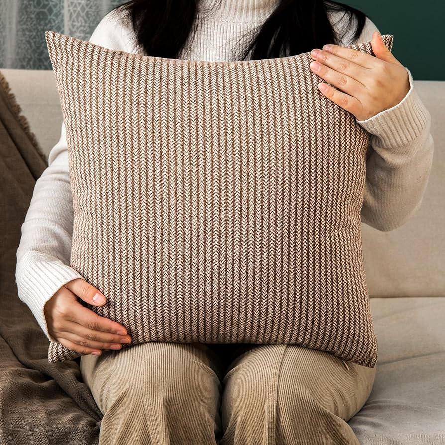 Throw Pillow Covers Square Pillow Cases for Farmhouse Cushion Case and Home Sofa Couch Decor Pack... | Amazon (US)