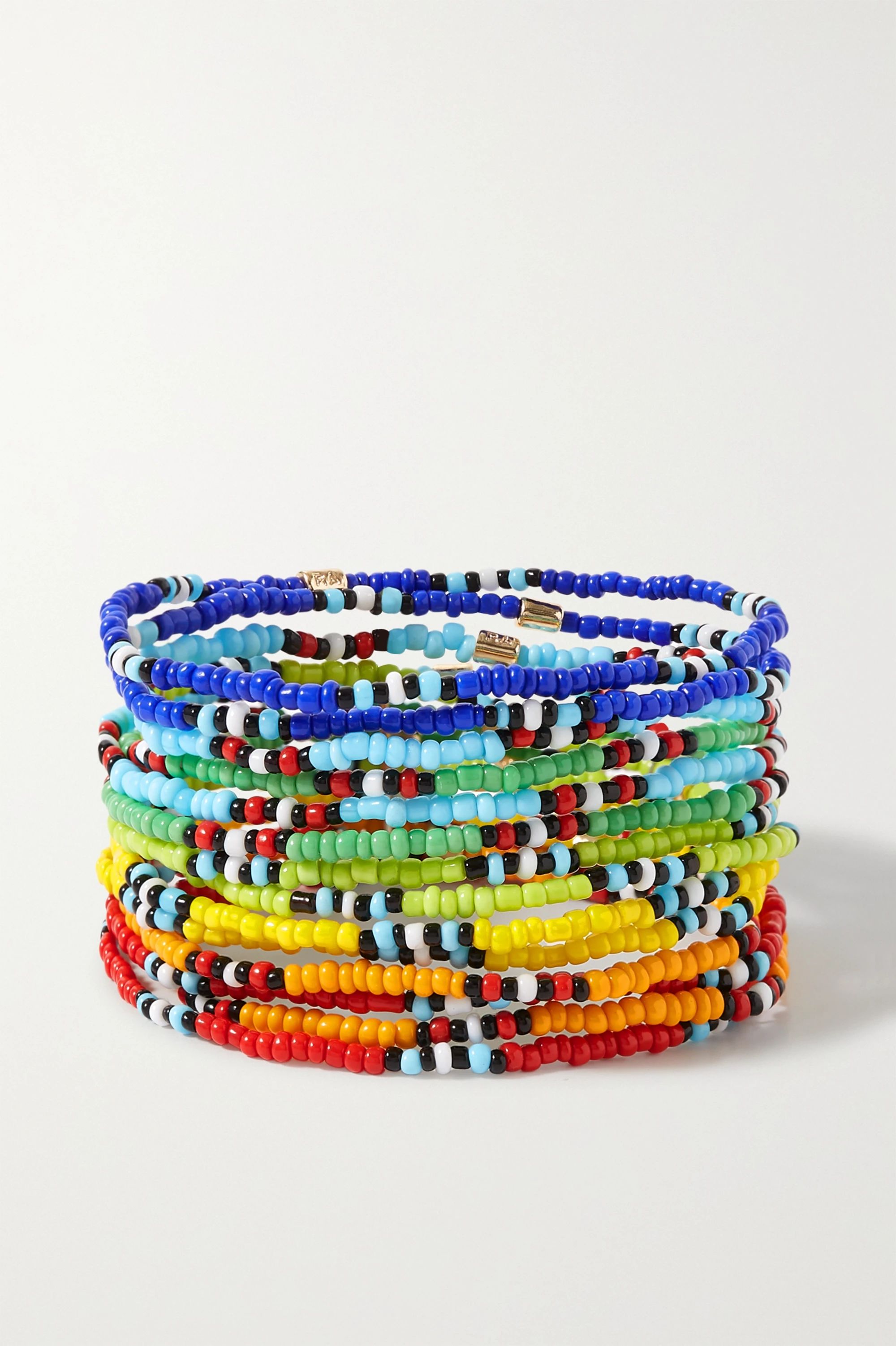 New Patchwork set of 12 beaded bracelets | NET-A-PORTER (US)