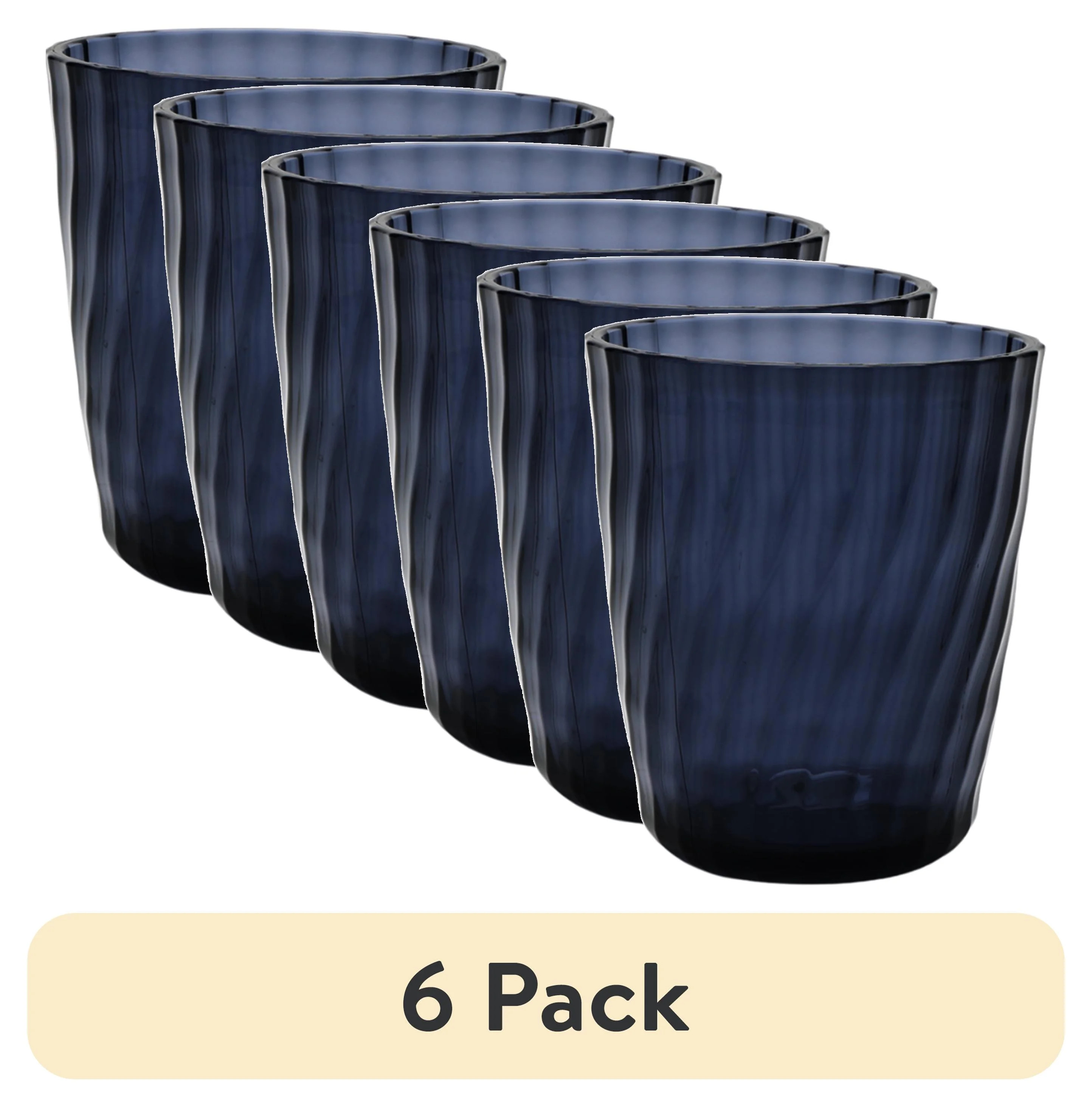 (6 pack) Mainstays 14-Ounce Acrylic Short Embossed Swirl Texture Tumbler, Blue - Walmart.com | Walmart (US)