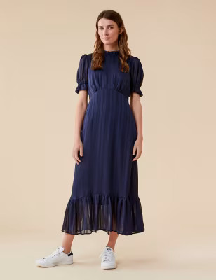 Round Neck Puff Sleeve Midaxi Smock Dress | Finery London | M&S | Marks & Spencer (UK)