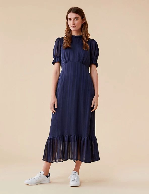 Round Neck Puff Sleeve Midaxi Smock Dress | Finery London | M&S | Marks & Spencer (UK)