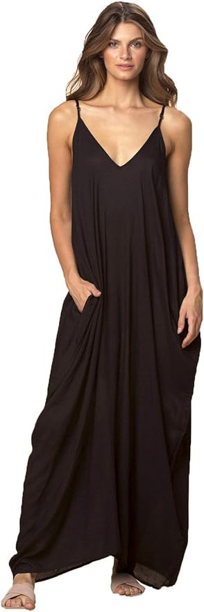 Elan Spaghetti Strap Balloon Bottom Maxi | Amazon (US)