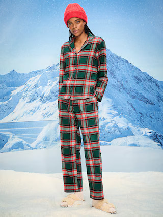 Plaid Flannel Pajama Pant Set for Women | Old Navy (US)