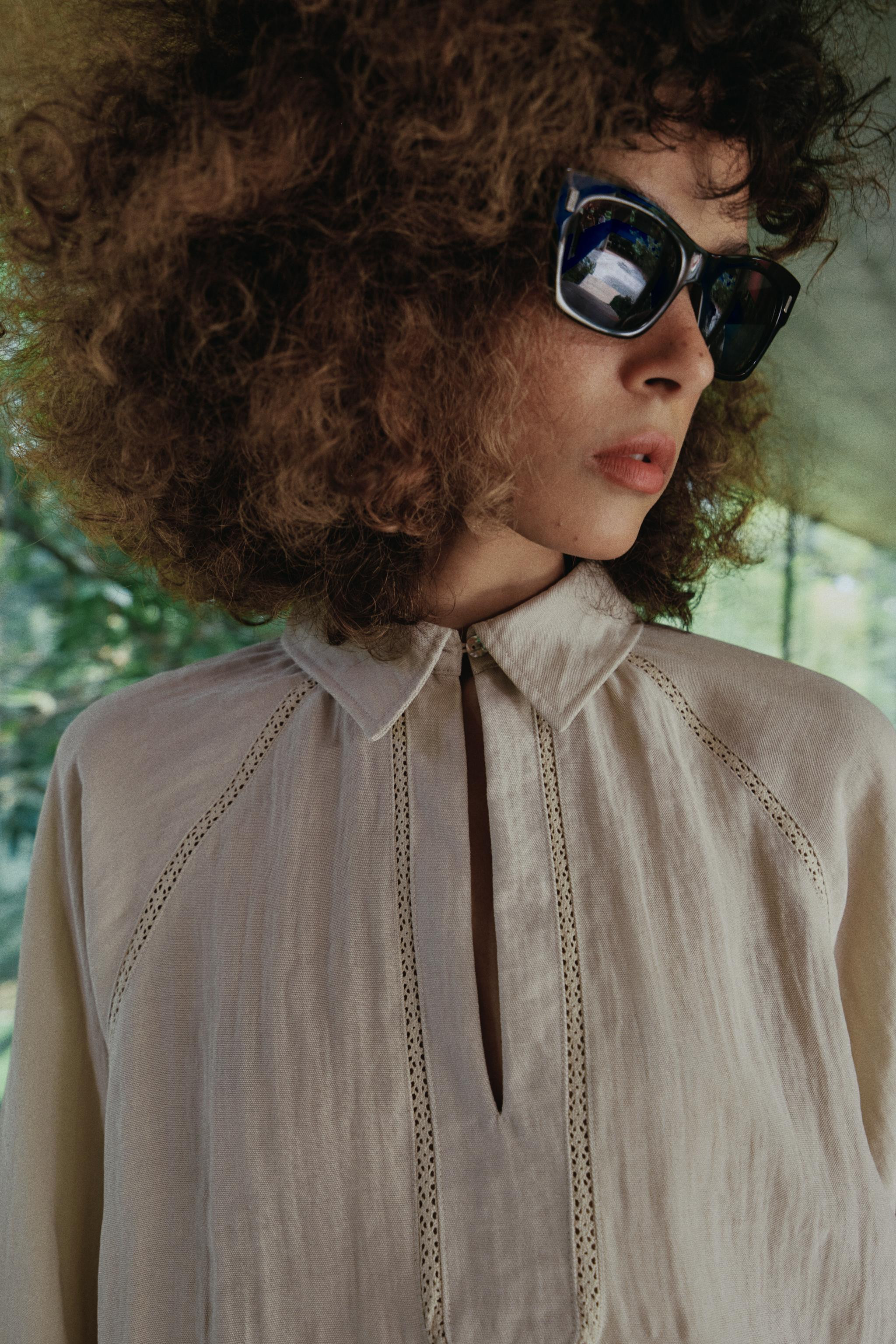 RUSTIC LACE INSERT BLOUSE | Zara UK