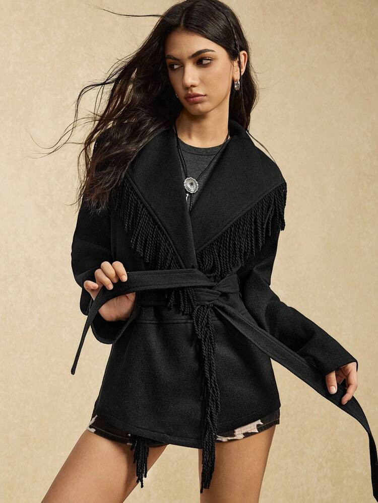 fringe jacket  | SHEIN
