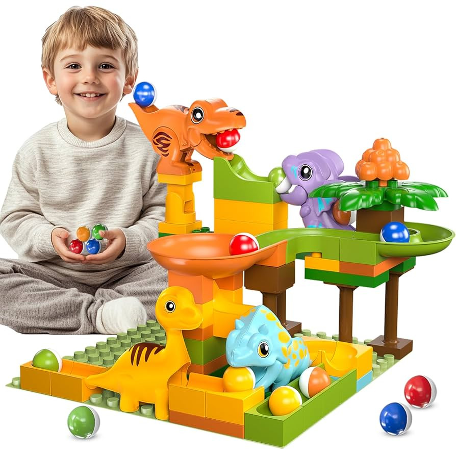 Amazon.com: Fygurso Marble Runs for Kids 4-8, Dinosaur Toys, Montessori Learning STEM Building To... | Amazon (US)