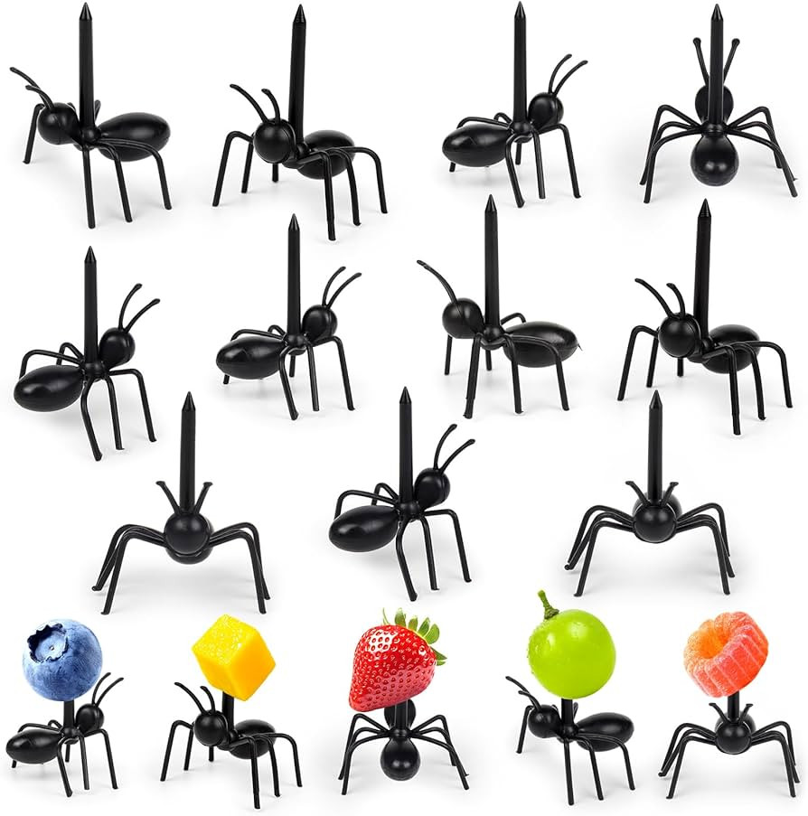 36 Pcs Ant Toothpicks, Ants Fruit Dessert Appetizer Fork, Reusable Ant Food Pick for Cake Snack D... | Amazon (US)