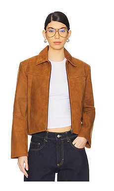 Worn Vintage Ava Suede Jacket in Cognac from Revolve.com | Revolve Clothing (Global)