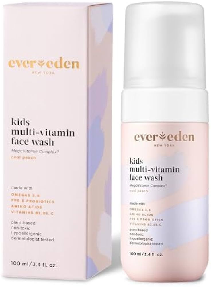 Evereden Kids Face Wash: Cool Peach, 3.4 fl oz. | Plant Based and Natural Kids Skin Care | Non-to... | Amazon (US)