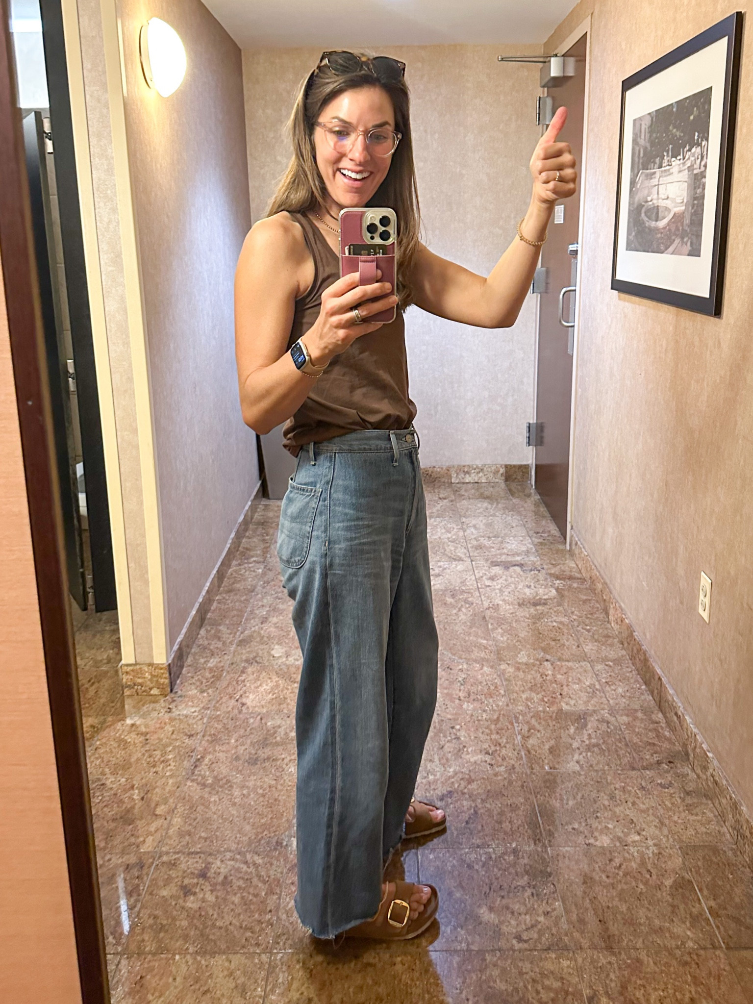 This whole outfit is insanely comfortable. Jeans fit TTS and my code is NAPTIME for 15% off at Able. 