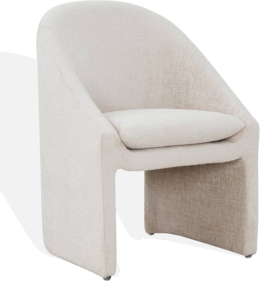 SAFAVIEH Couture Collection Kagan Cream Chenille Dining Chair (Fully Assembled) | Amazon (US)