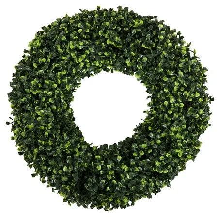 Boxwood Wreath Artificial Wreath for the Front Door by Pure Garden Home Decor UV Resistan | Walmart (US)