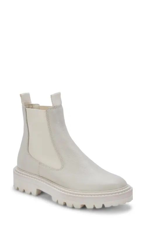 Dolce Vita Moana H2O Waterproof Lug Sole Chelsea Boot in Off White Leather H2O at Nordstrom, Size 6 | Nordstrom