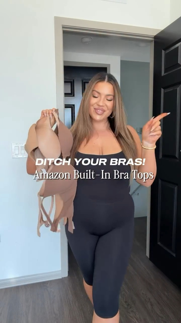 Snag this sale!💃🏻 Amazon Built-in Bra Tops for Spring & Summer!☀️ #suuksesspartner 

I’m wearing my reg L in all styles! 

BRA-free summer? Say lesss🤸🏼‍♀️ these Amazon tops come in so may styles, colors; and are big b🍈🍈b friendly! Truly all I’m living in on a day-to-day basis; perfect for hot weather, casual wear, work, or vacations!

#builtinbra #builtinbratop #cottonrib

#LTKSaleAlert #LTKMidsize