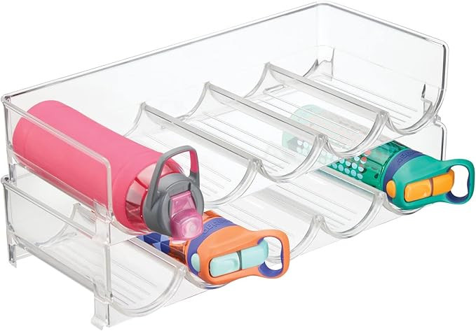 mDesign Plastic Free-Standing Water Bottle and Wine Rack Storage Organizer for Kitchen Countertop... | Amazon (US)