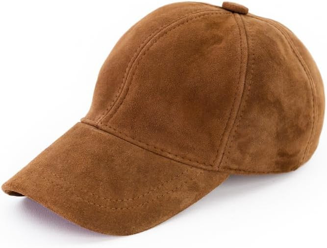 Unisex Genuine Suede Leather Baseball Cap - 100% Suede Leather Baseball Cap for Men and Women wit... | Amazon (US)