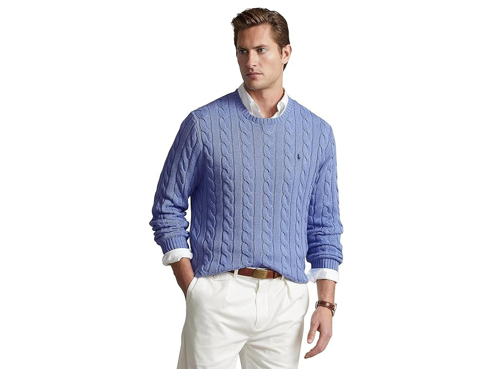 Polo Ralph Lauren Cable-Knit Cotton Sweater Men's Clothing New Litchfield Blue : SM | Zappos